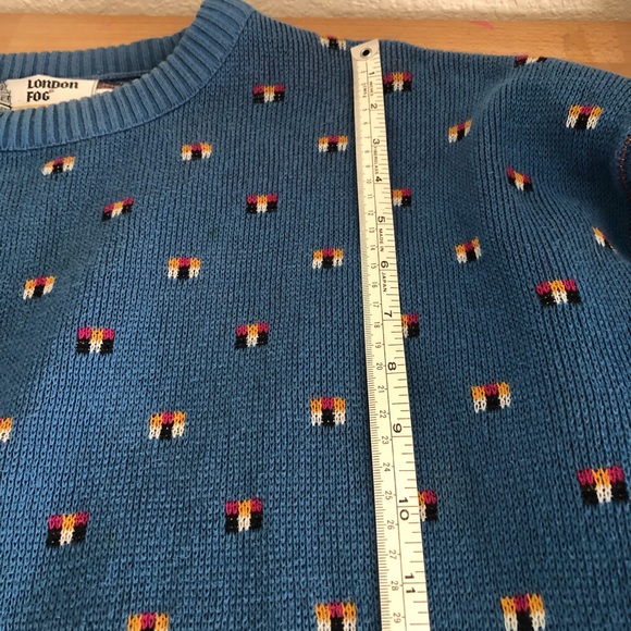 Men’s Vintage London Fog 100% Cotton Pullover Crewneck Sweater Medium - Picture 13 of 15